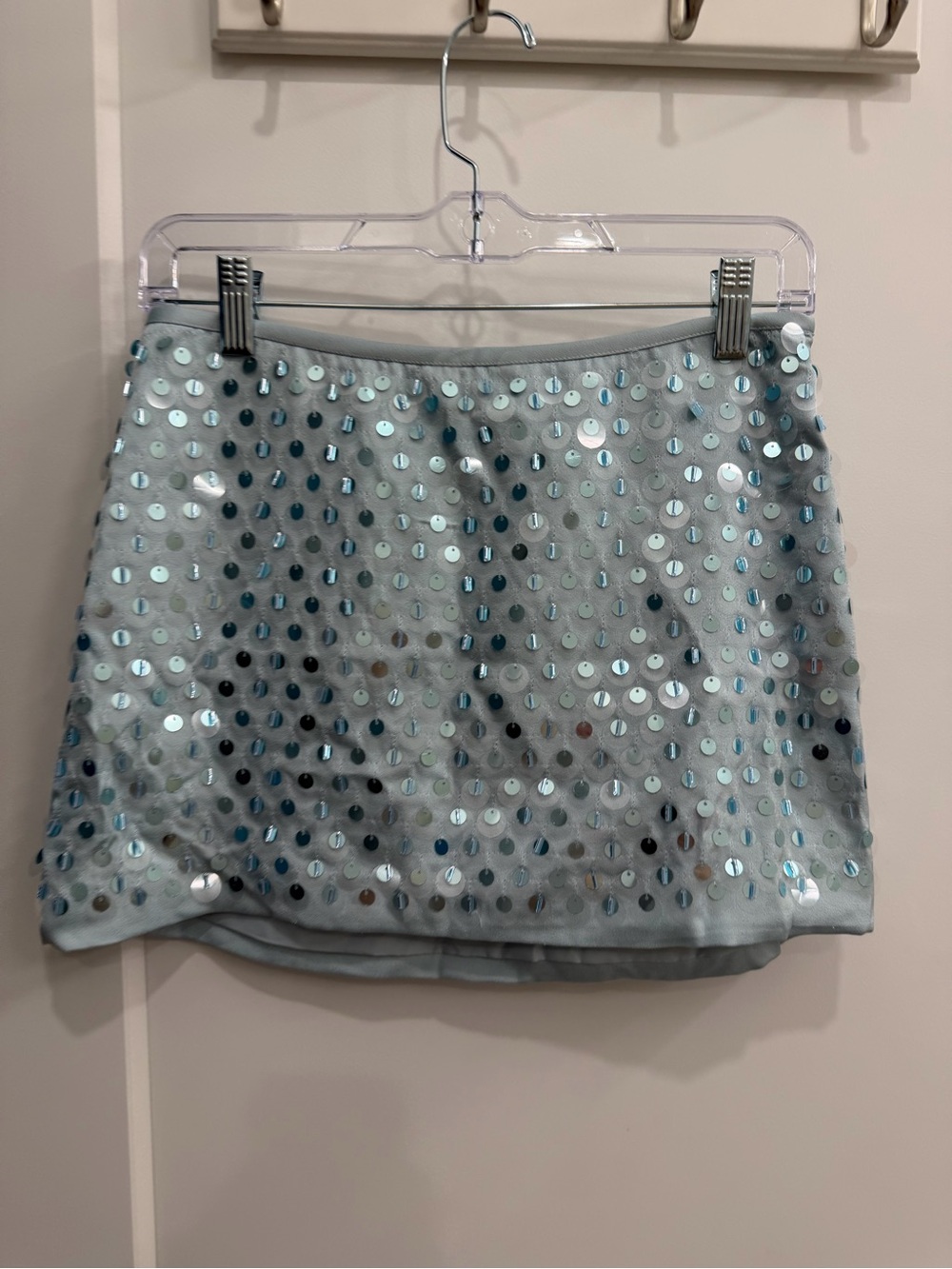 H&M Light Blue Sequin Mini Skirt